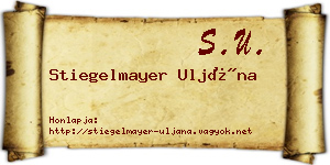 Stiegelmayer Uljána névjegykártya